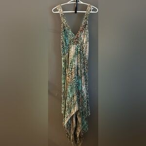 Leopard Print Asymmetrical Dress fairy whimsygoth maxi